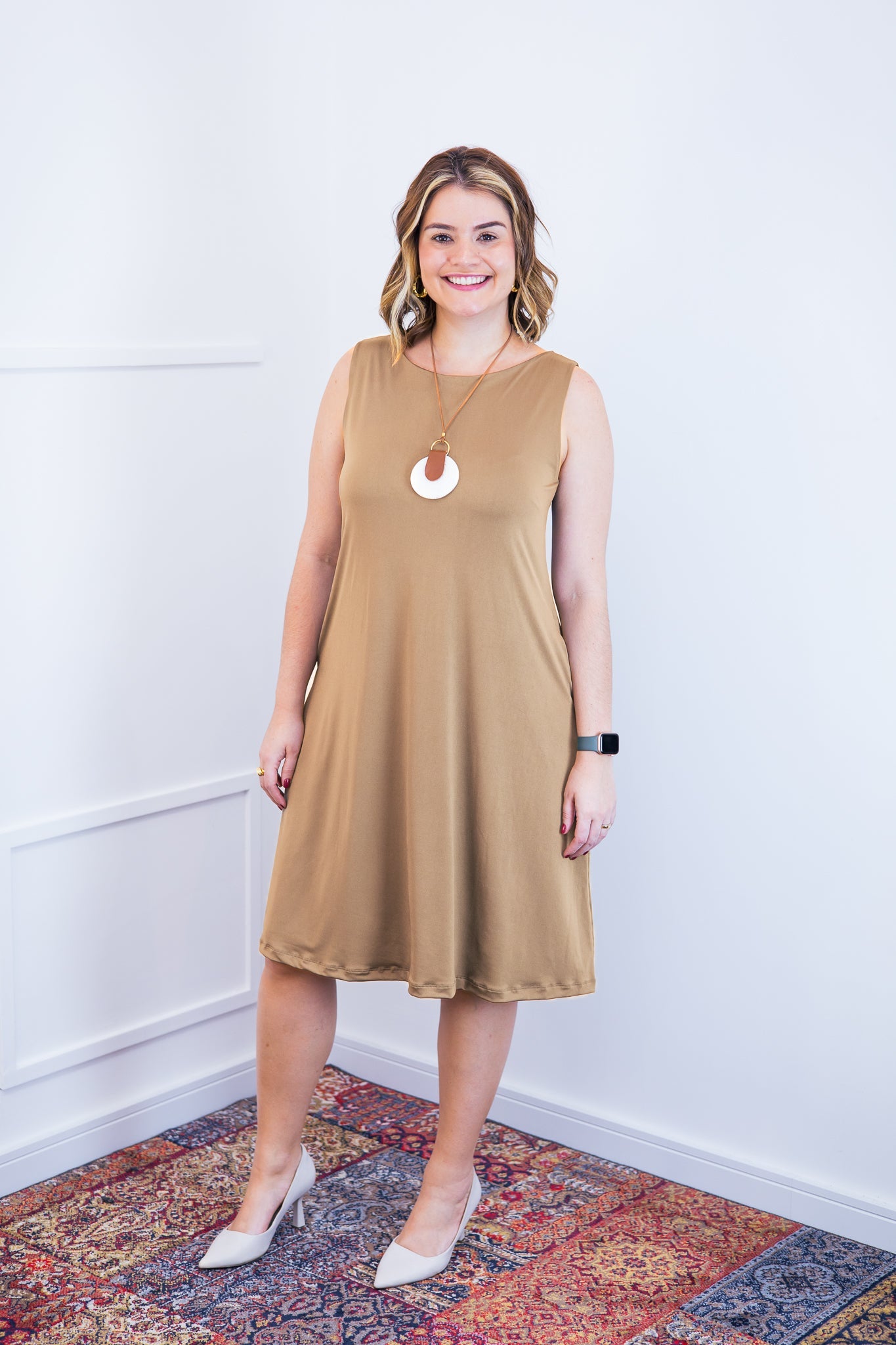 Vestido Malha Fria Regata Midi Sofia