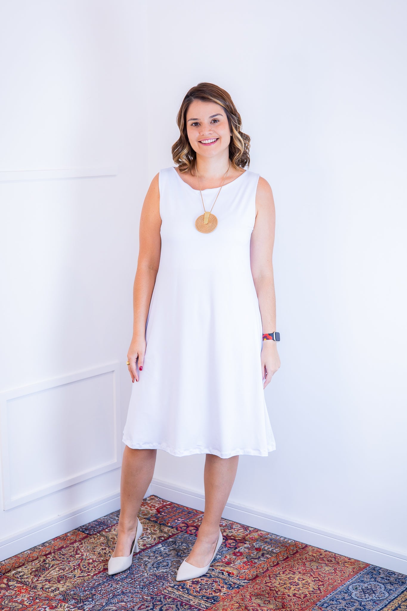 Vestido Malha Fria Regata Midi Sofia