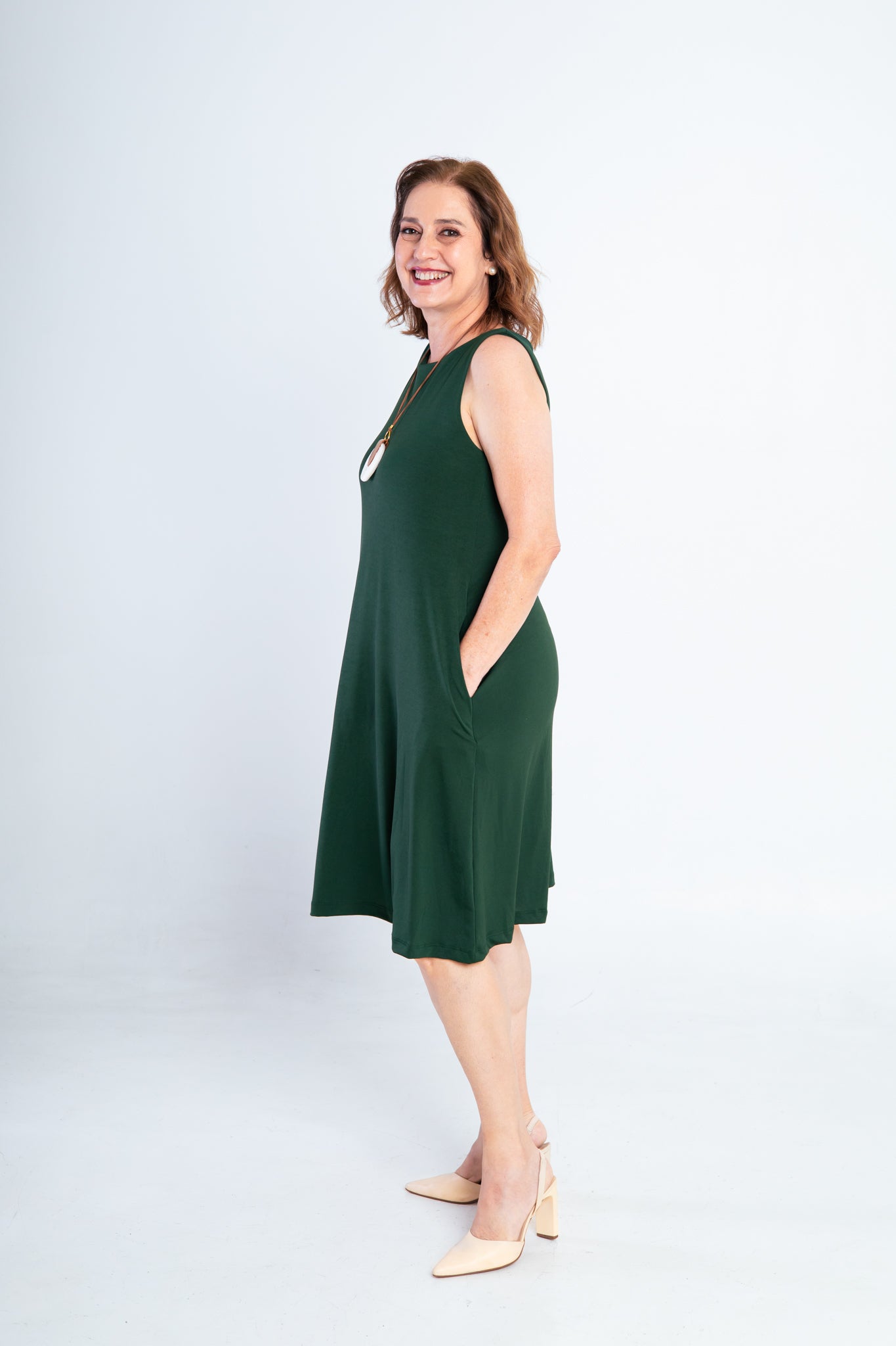 Vestido Malha Fria Regata Midi Sofia